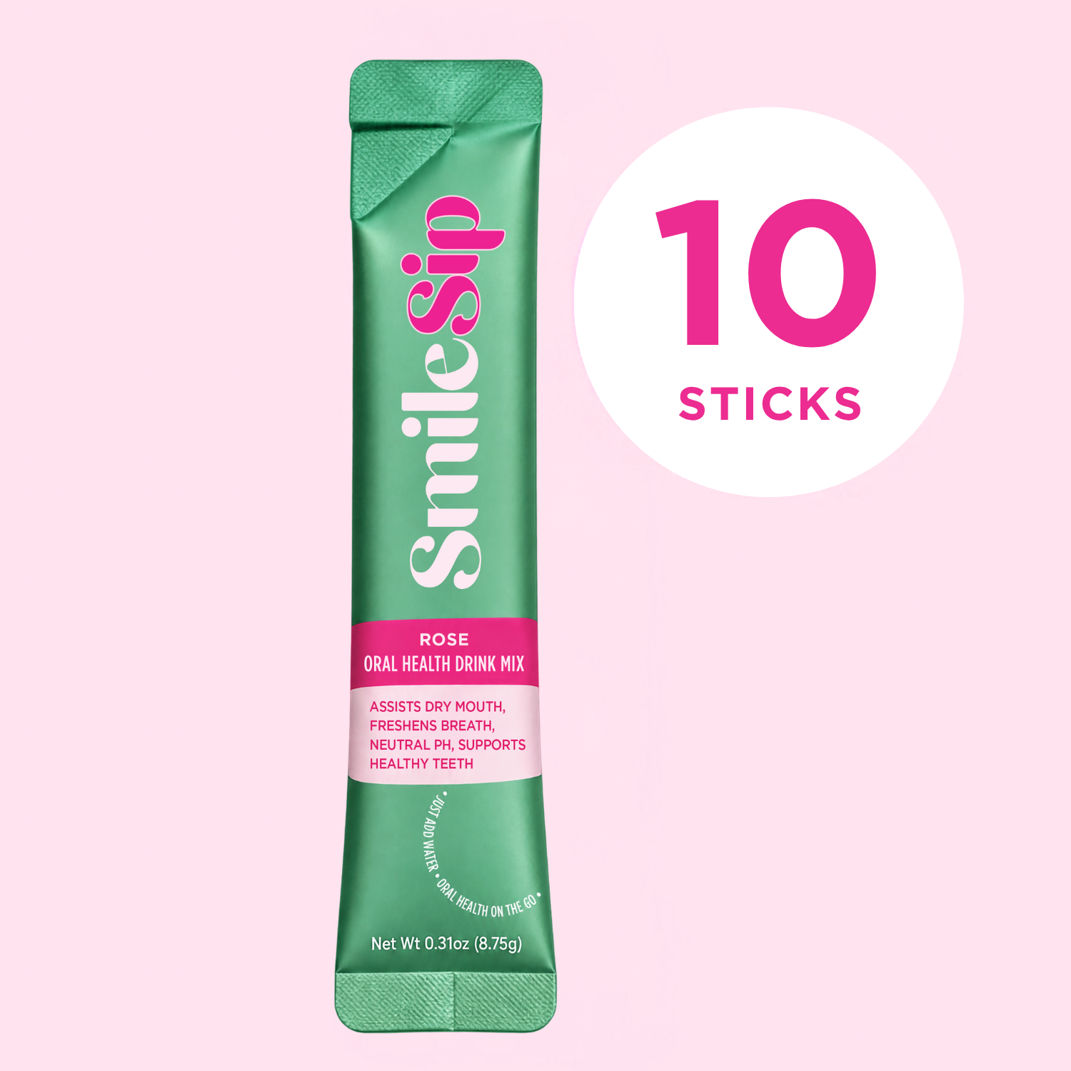 Rose SmileSip | Powered by Prebiotics, Proven by Science | 10ct Pouch