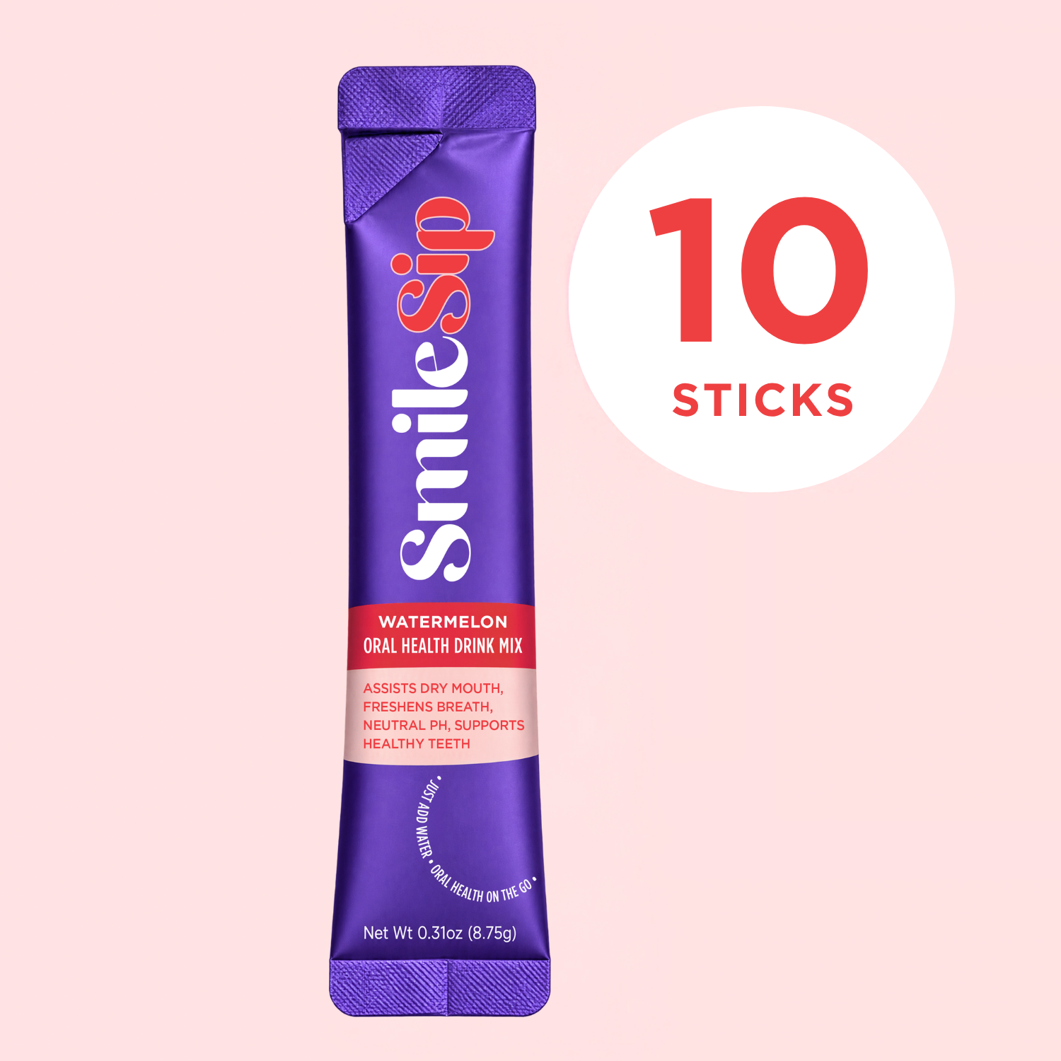 Watermelon SmileSip | Powered by Prebiotics, Proven by Science | 10ct Pouch