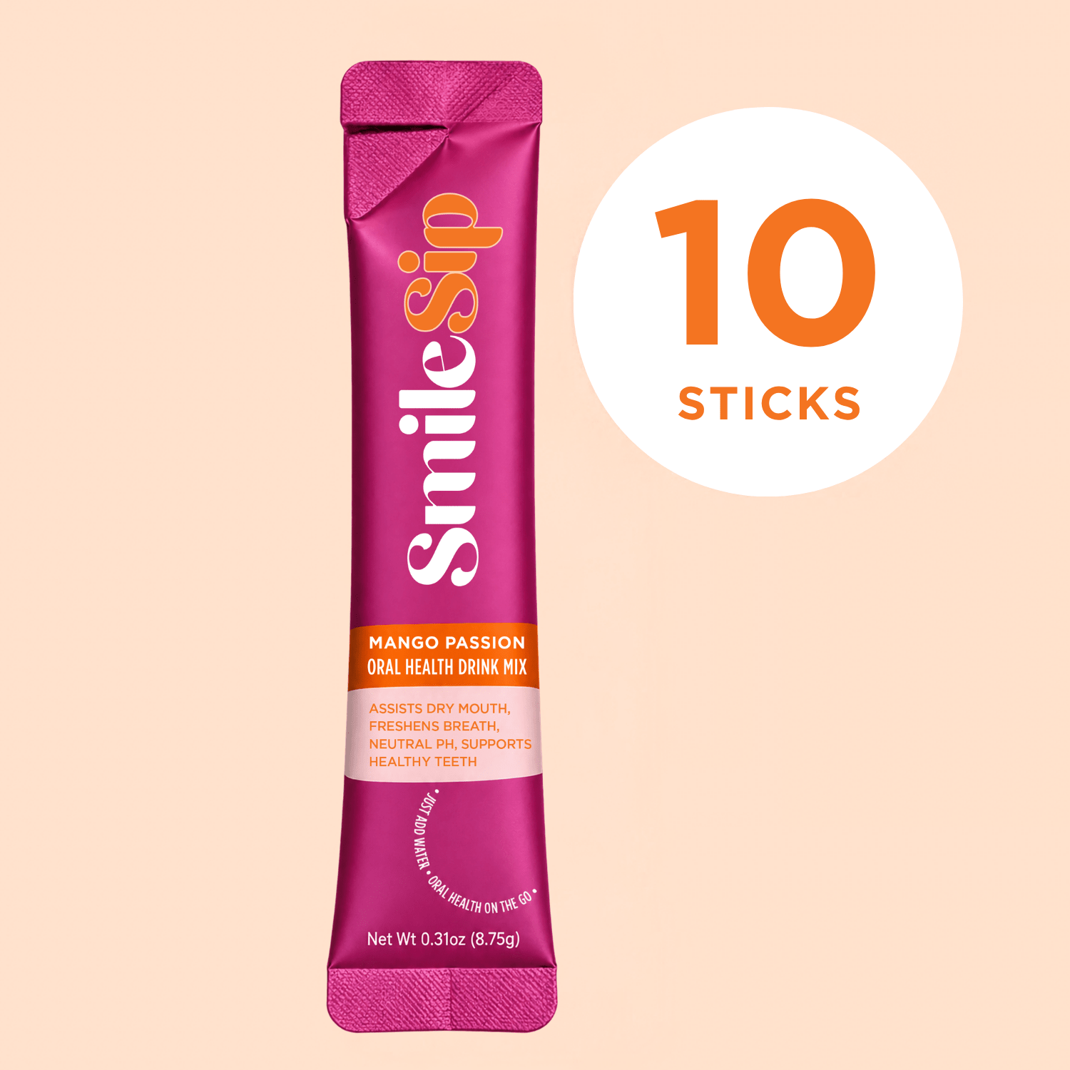 Mango Passion SmileSip | Powered by Prebiotics, Proven by Science | 10ct Pouch